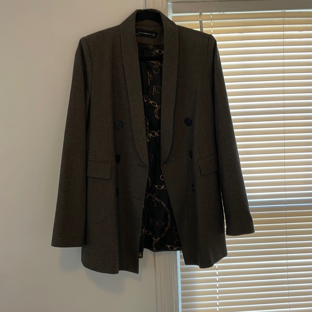 Zara plaid blazer size S